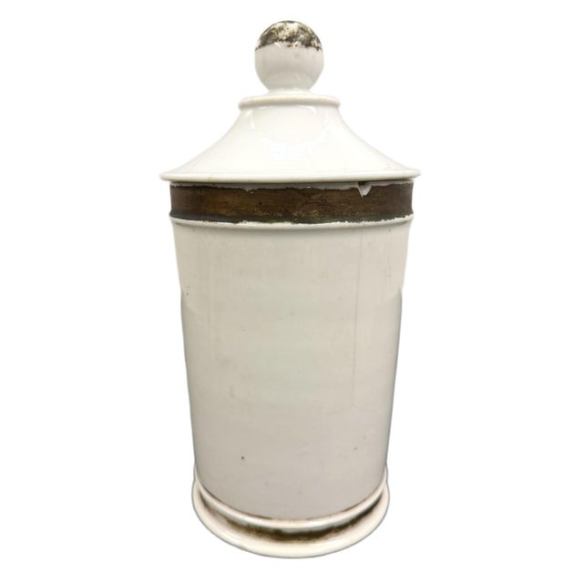 French 19th Century French Old Paris Porcelain Apothecary Jar - Boisy & Lemarchand France For Sale - Image 3 of 6
