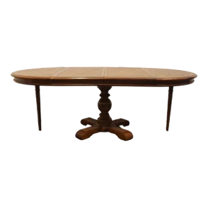 Thomasville Furniture Country Manor Collection 81" Pedestal Dining Table W. Herringbone Parquet Top 8062-732