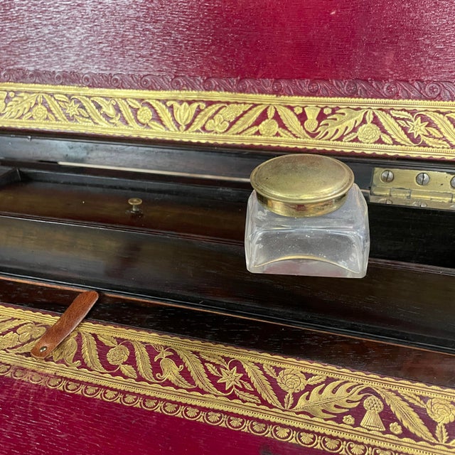 Early to Mid-1800s English Rosewood “Slope Box” Aka Campaign Desk For Sale - Image 11 of 17