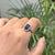 Contemporary 3.31ct Emerald-Cut Blue Sapphire Diamond Modern Engagement Ring Size 7 in 14k Gold For Sale - Image 3 of 18
