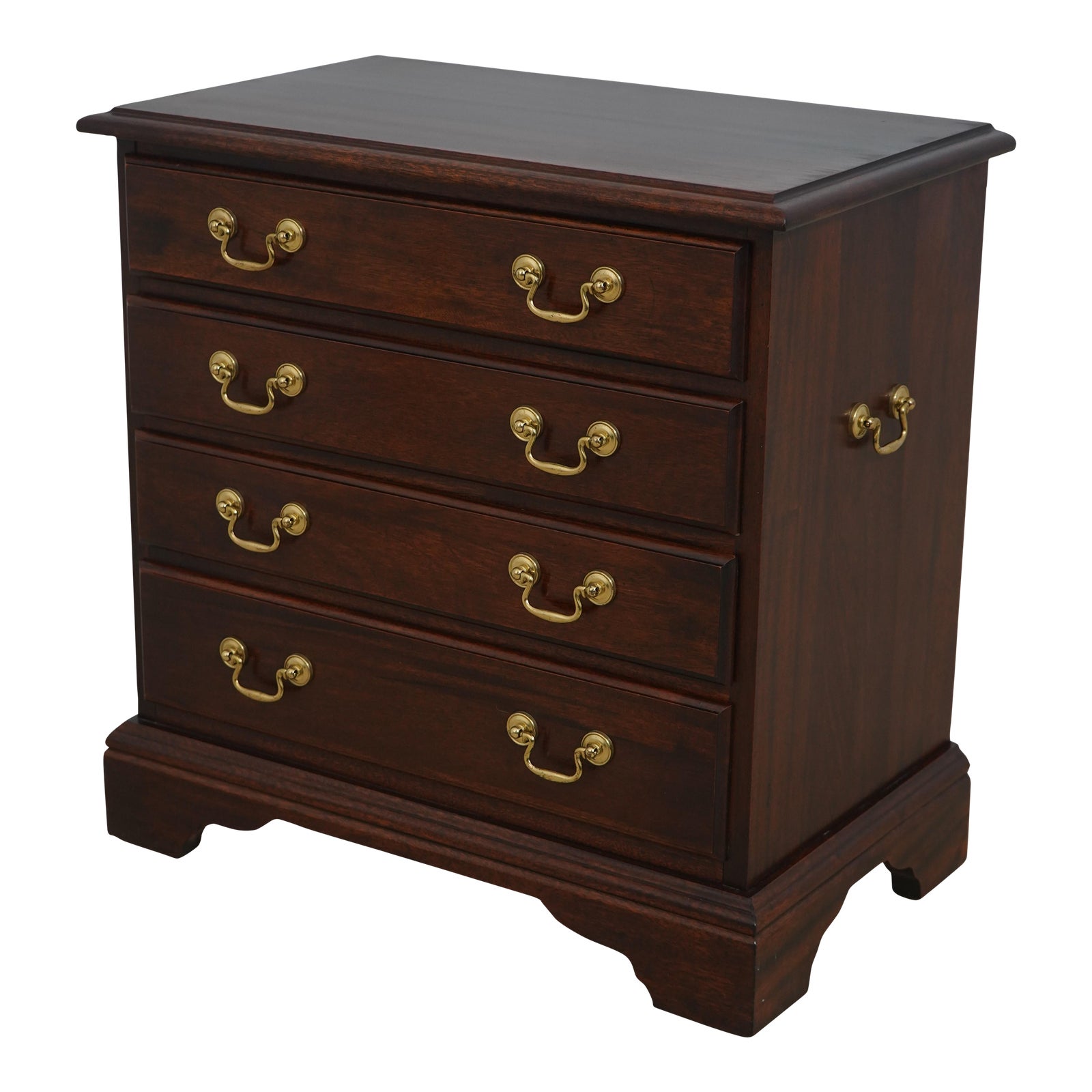 Cresent Mahogany 4 Drawer Chairside Chest | Chairish