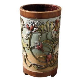 Art Nouveau Carved Paper Basket, 1890s For Sale