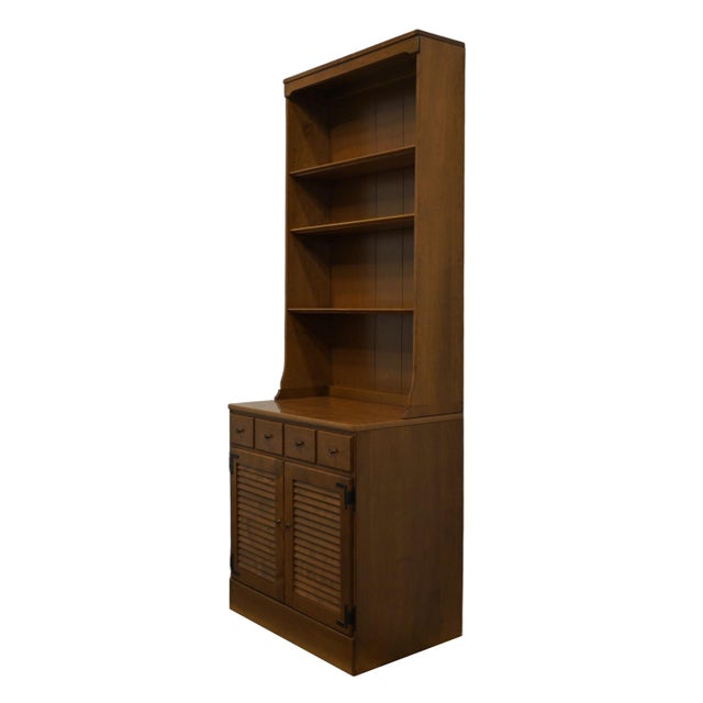 Ethan Allen Ethan Allen Heirloom Maple Nutmeg CRP Custom Room Plan 30" Shutter Door Cabinet W. Bookcase Top 10-4511p / 10-4019 For Sale - Image 4 of 13