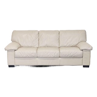 Italsofa 3-Seat Sofa in Beige Leather For Sale