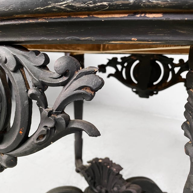 19th Century Italian Coffee Table in Black Wood and Marble For Sale - Image 12 of 18