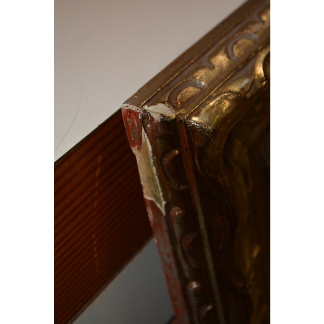 Ornate Plaster / Wood Silver W/ Gold Wash Rectangular Wall or Mantel Mirror For Sale - Image 9 of 18