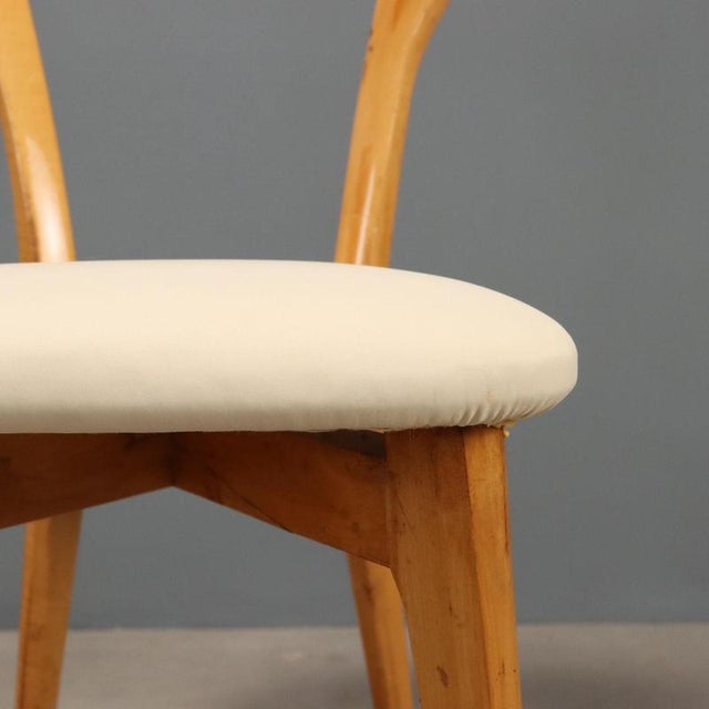 Mid 20th Century Beech and Faux Leather Chairs, 1960s, Set of 6 For Sale - Image 5 of 7