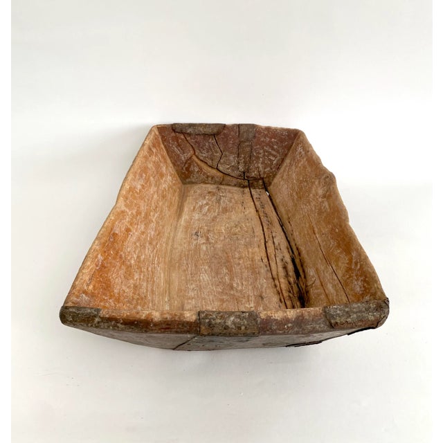 Rustic Turkish Wood Dough Bowl For Sale In Los Angeles - Image 6 of 12