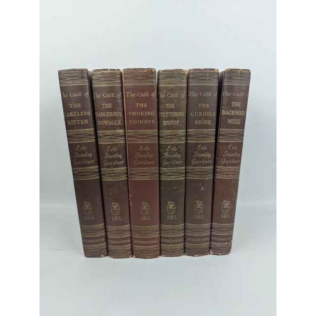 A striking matched set of six vintage Erle Stanley Gardner mystery novels published by the International Readers League,...