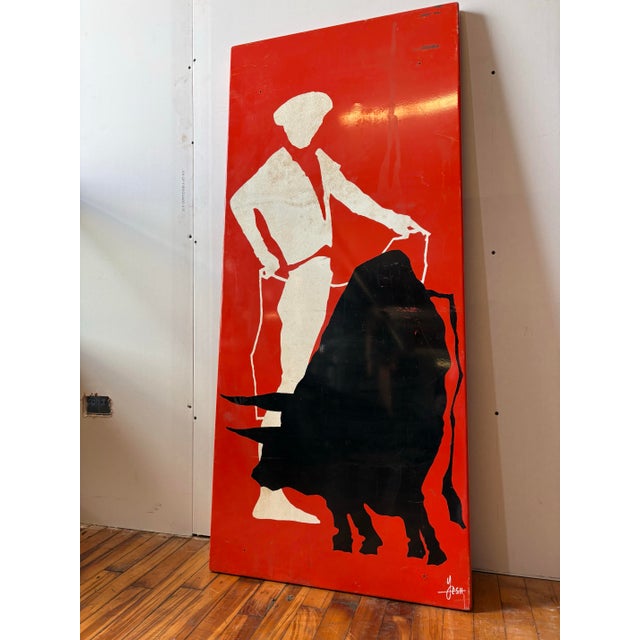 Mid 20th Century Minimalist Graphic Matador Metal Panel For Sale - Image 10 of 11