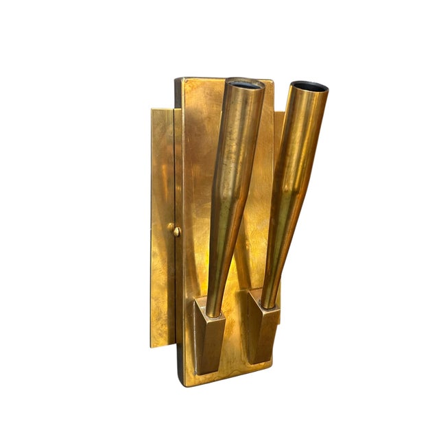 Gio Ponti Gio Ponti Brass Sconces - a Pair For Sale - Image 4 of 7