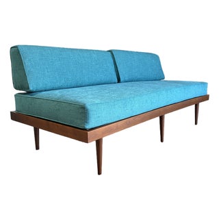 Mid Century Modern Newly Upholstered Walnut Daybed For Sale