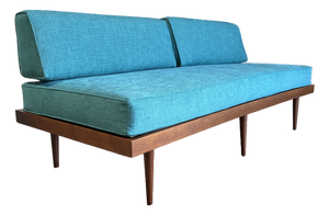 Mid Century Modern Newly Upholstered Walnut Daybed