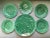 Vintage Sarraguemines Fruit Patterned Green Glaze Serving Platter & Small Plates Set- 6 Pieces For Sale - Image 13 of 13