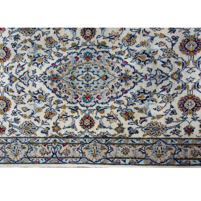 Ivory Mid-20th Century Persian Kashan Runner For Sale - Image 8 of 14