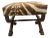 Ralph Lauren Henredon Mahogany Empire Style McDowell Stool Zebra Ottoman Bench For Sale