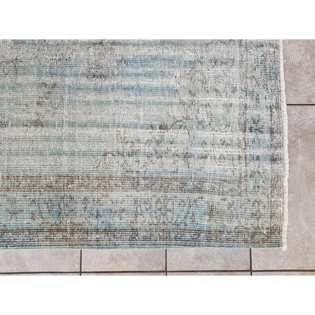 Blue Light Blue Turkish Area Carpet For Sale - Image 8 of 10