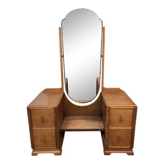 Vintage 1930's Vanity + Mirror For Sale