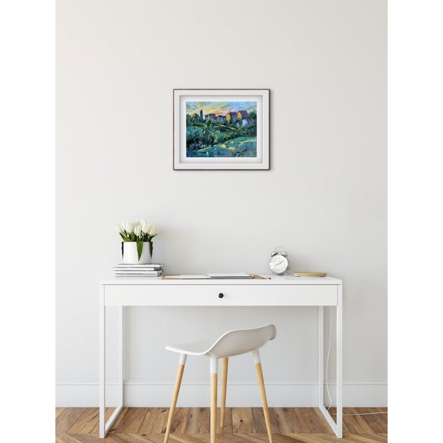 Wood Contemporary Sunset Landscape (Original Oil on Canvas) For Sale - Image 7 of 9