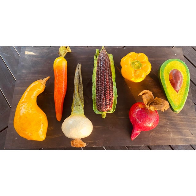 1990s 1990s Vintage Lacquered Papier-Mâché Vegetables Collection- Set of 8 For Sale - Image 5 of 9