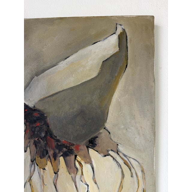 Textile 1970s C. Jackson Expressionist Abstract Oil on Canvas Painting – Signed, Unframed For Sale - Image 7 of 12