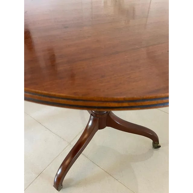 Early 19th Century Antique George III Circular Table Lamp in Mahogany, 1800 For Sale - Image 5 of 10