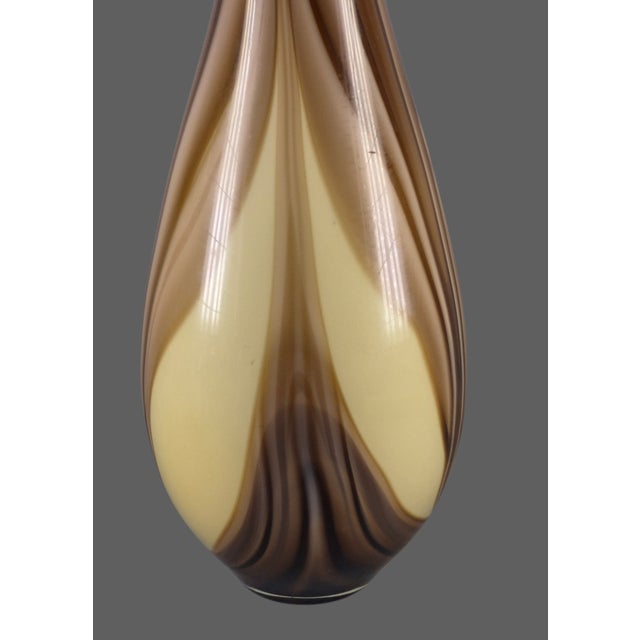 Mid-Century Modern Stunning Mid-Century-Modern Hand-Blown Art Glass Earth Tones Tall 22'' Vase For Sale - Image 3 of 12