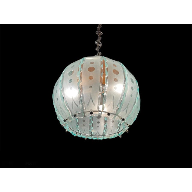 Italian Cut Glass Pendant Lamp, 1960s For Sale - Image 10 of 12