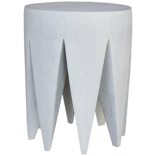 Cast Resin 'King Me' Side Table with White Stone Finish by Zachary A. Design For Sale