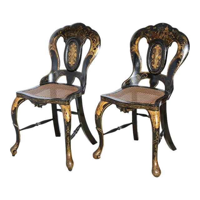 Antique Papier Mache Chairs - a Pair For Sale