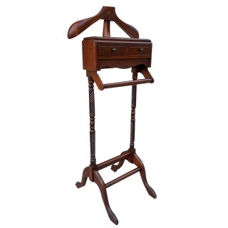 Mid-Century Gentlemen Wood Valet with Two Drawers, 1950s For Sale