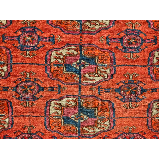 Vintage Turkmen Tekke in Allover Pattern in Red, Navy, Ivory, Blue, Pink For Sale - Image 18 of 18