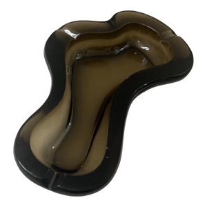 Vintage Mid Century Modern Amoeba Glass Ashtray 1970s