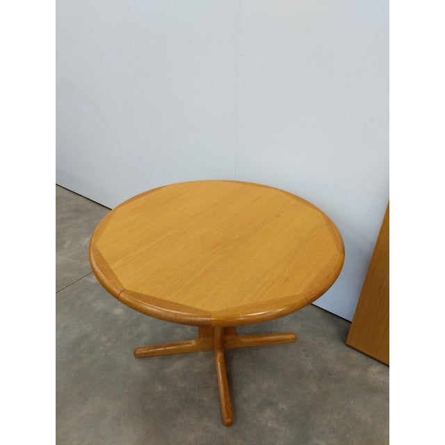 Wood Vintage Mid Century Modern Oak Extendable Dining Table by Laurits M Larsens For Sale - Image 7 of 11