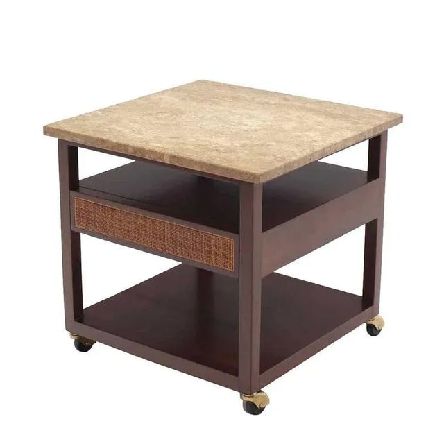 Mid-Century Modern Vintage Mid Century Harvey Probber Marble-Top Single Drawer End Tables- a Pair For Sale - Image 3 of 10