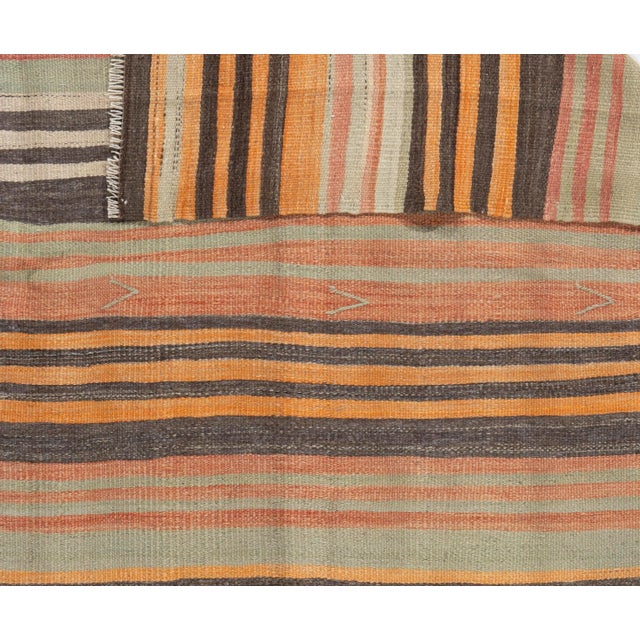 1940s Vintage Circa 1940 Multicolor Turkish Flatweave Kilim Rug 3'2 X 5'7 For Sale - Image 5 of 12