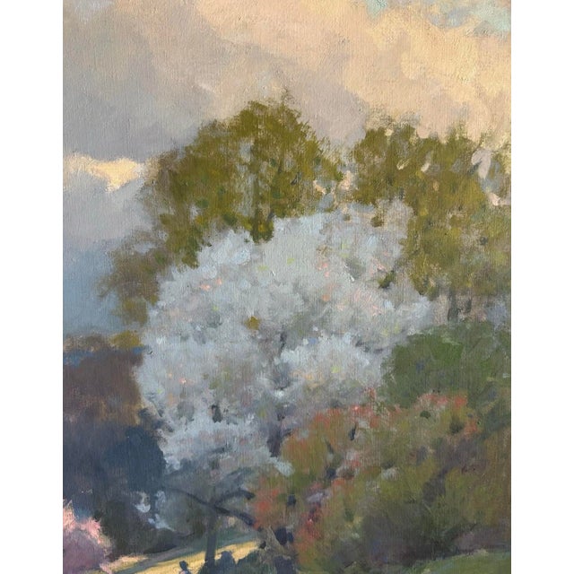 Blue Late 20th Century John Phillip Osborne Nj Original Oil on Canvas Painting Signed Tonal Landscape Art For Sale - Image 8 of 10