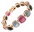 Bochic “Capri” Ruby & Multi Fancy Sapphire & Ruby Bracelet Set In 18K Gold & Silver For Sale