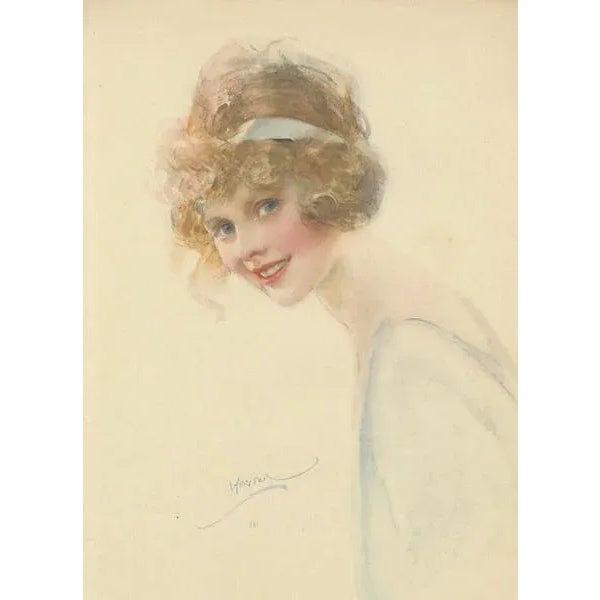 Art deco portrait “gladys” – w\.e. Webster lithograph, dutch edition 1922 : delightful art deco portrait titled *gladys*,...