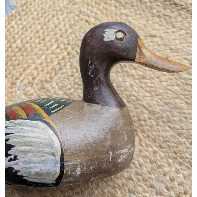 Antique Hand Painted Wooden Duck Decoys Made in Spain - A Pair For Sale - Image 14 of 18