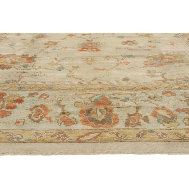 Vintage Modern Turkish Oushak Rug - 11'10 X 15'06 For Sale - Image 4 of 9
