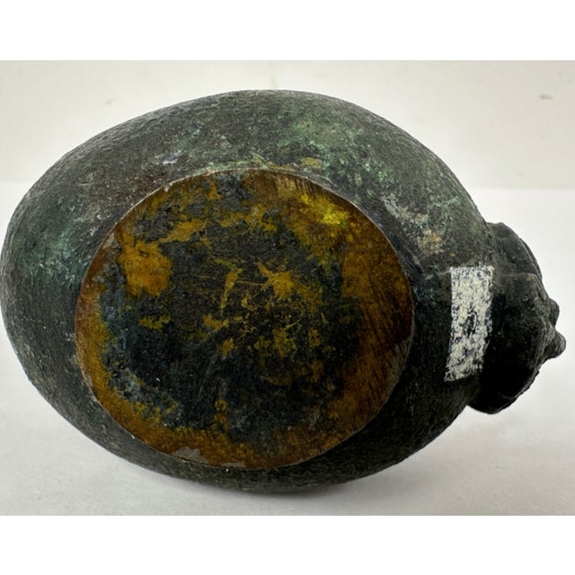 Antique 19th Century Bronze Grand Tour Askos Pouring Vessel Made in the Roman Style 4w X 4h For Sale - Image 9 of 14