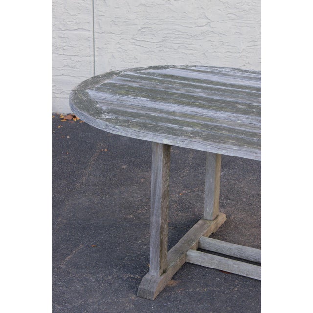 Gloster Teak Outdoor Dining Table With Six Chairs For Sale - Image 9 of 18