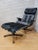 MCM Homecrest Black Wire 2 Swivel Lounges, Loveseat and Ottoman Newly Reupholstered For Sale In Chicago - Image 6 of 11