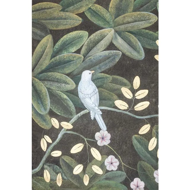French Artist, Flowers and Birds, Painted Canvas For Sale - Image 4 of 5