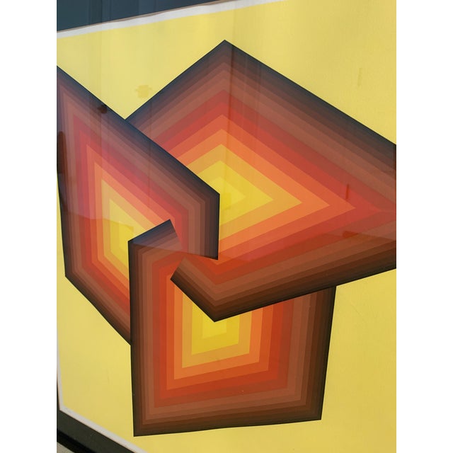 Mid-Century Modern 1980s Original Hard Edge Abstract Lithograph Artist Signed and Numbered For Sale - Image 3 of 7
