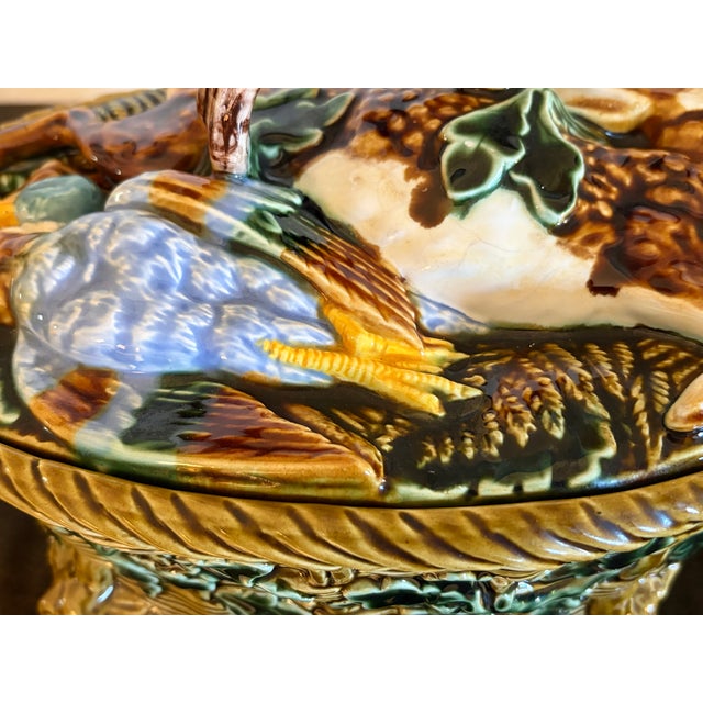 1910s 1910s Minton Style Majolica Game Pie Tureen Manufactured in Lisbon For Sale - Image 5 of 15