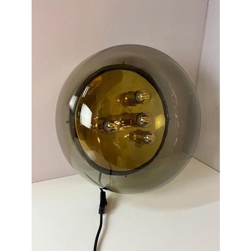 Wall or Ceiling Lamp in Brass and Smoked Glass from Kaiser Idell / Kaiser Leuchten For Sale - Image 6 of 11
