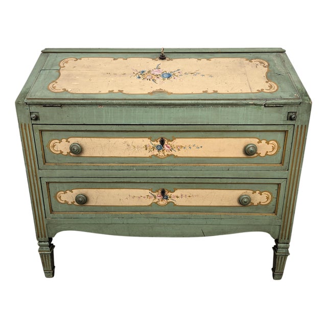 Antique Italian Tuscany Country Painted Wooden Commode, 1890s For Sale