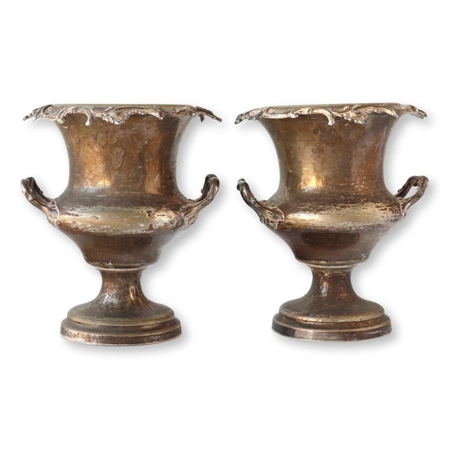 Metal Antique Champagne Buckets W/ Armorial Crest, a Pair For Sale - Image 7 of 10